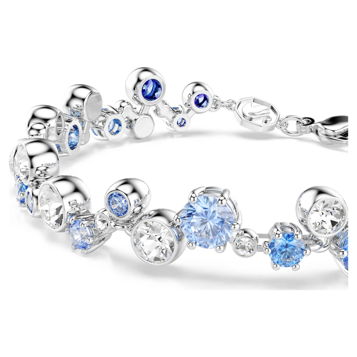 Swarovski Constella bracelet with blue mixed-cut accents and rhodium plating