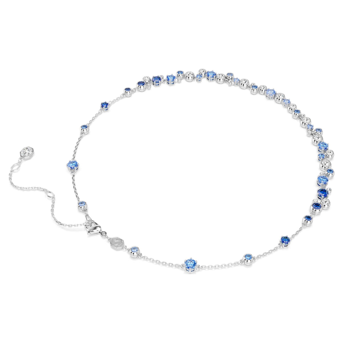 Swarovski Constella necklace with blue mixed-cut accents and rhodium plating