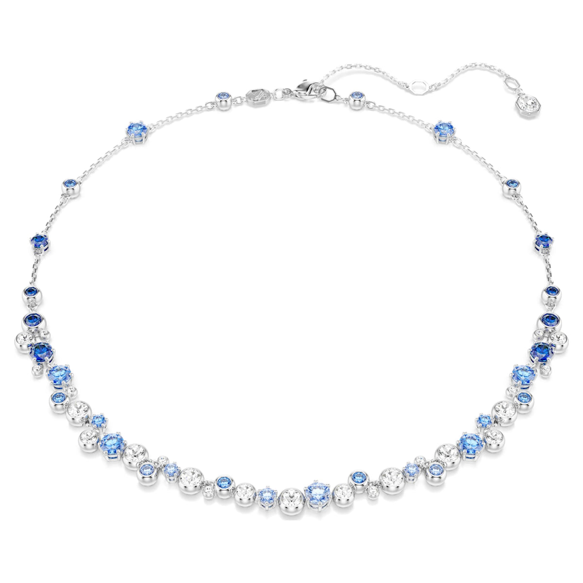 Swarovski Constella necklace with blue mixed-cut accents and rhodium plating