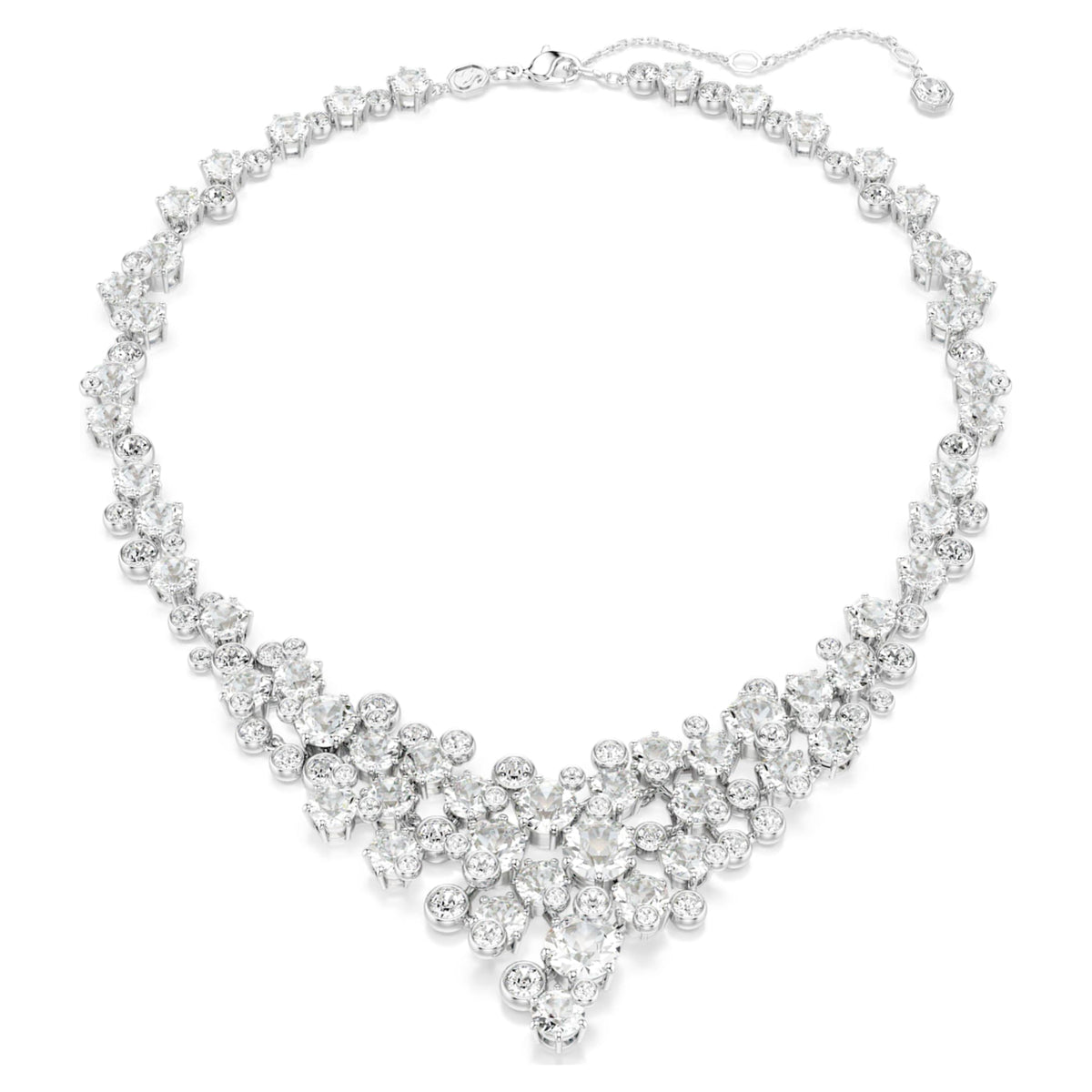 Swarovski Constella necklace Mixed cuts, Clasp, White, Rhodium plated
