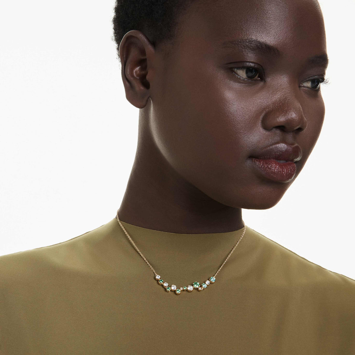 Swarovski Constella necklace with white mixed-cut accents and rhodium plating