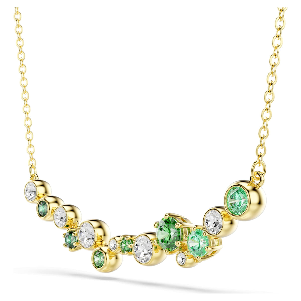 Swarovski Constella necklace with green mixed-cut accents and an 18K gold finish
