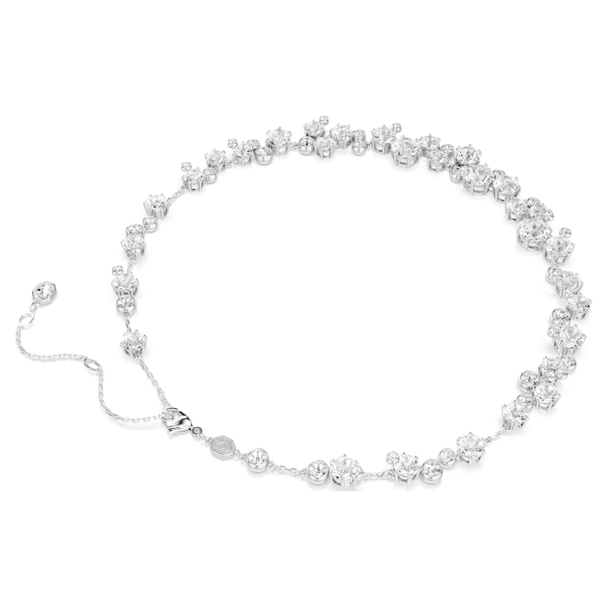 Swarovski Constella necklace with white round-cut accents and rhodium plating