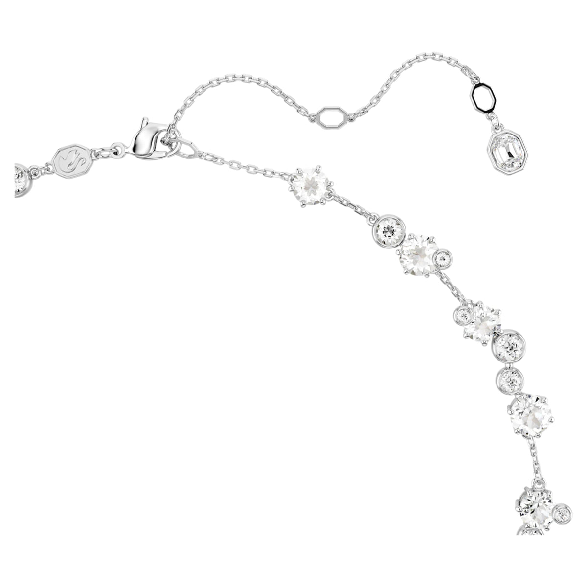Swarovski Constella necklace with white round-cut accents and rhodium plating