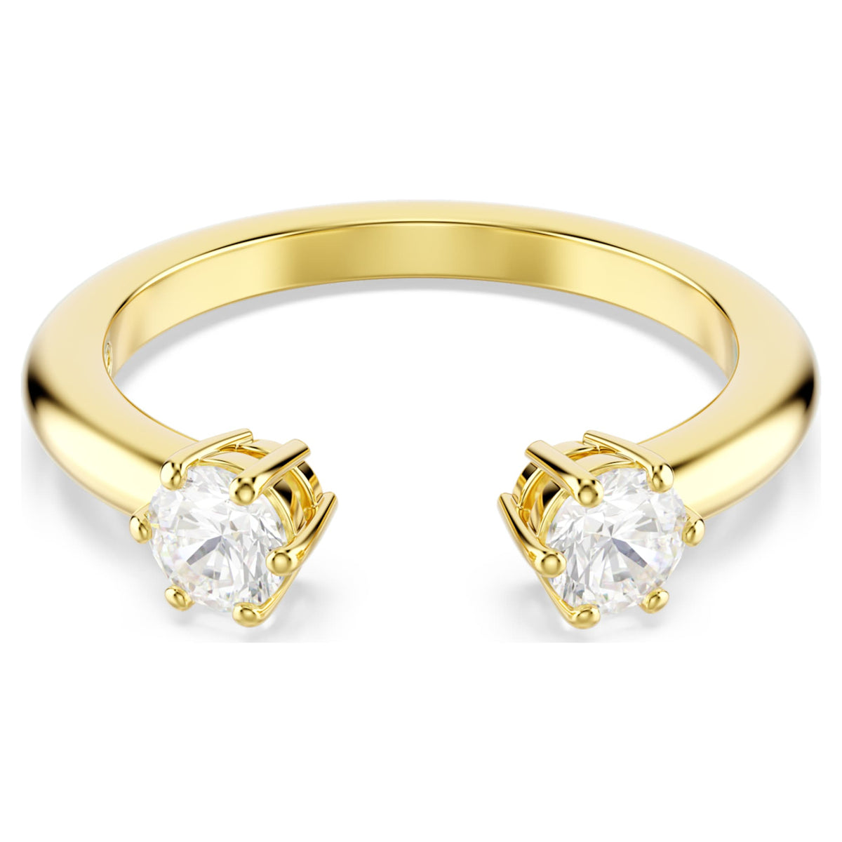 Swarovski Constella ring Set (2), Round cut, White, 18K gold finish