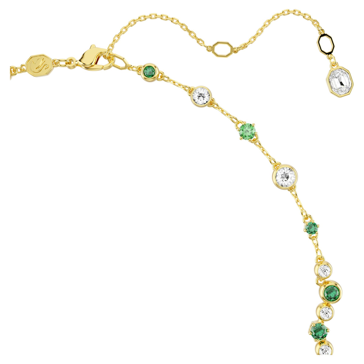 Swarovski Constella y necklace with green mixed-cut accents and an 18K gold finish