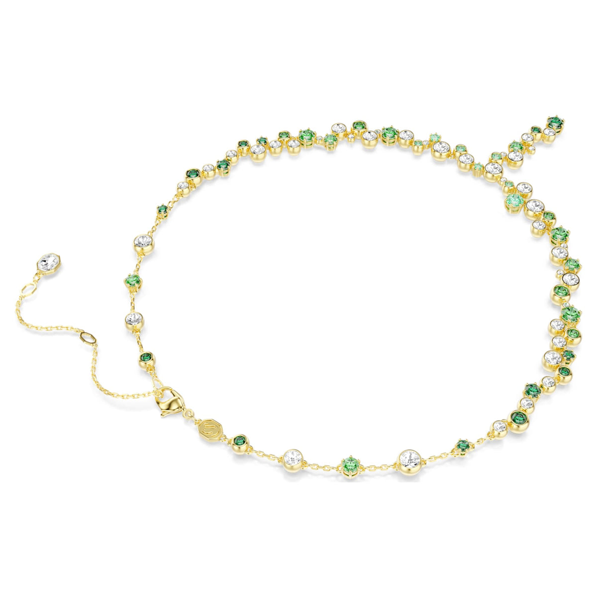 Swarovski Constella y necklace with green mixed-cut accents and an 18K gold finish