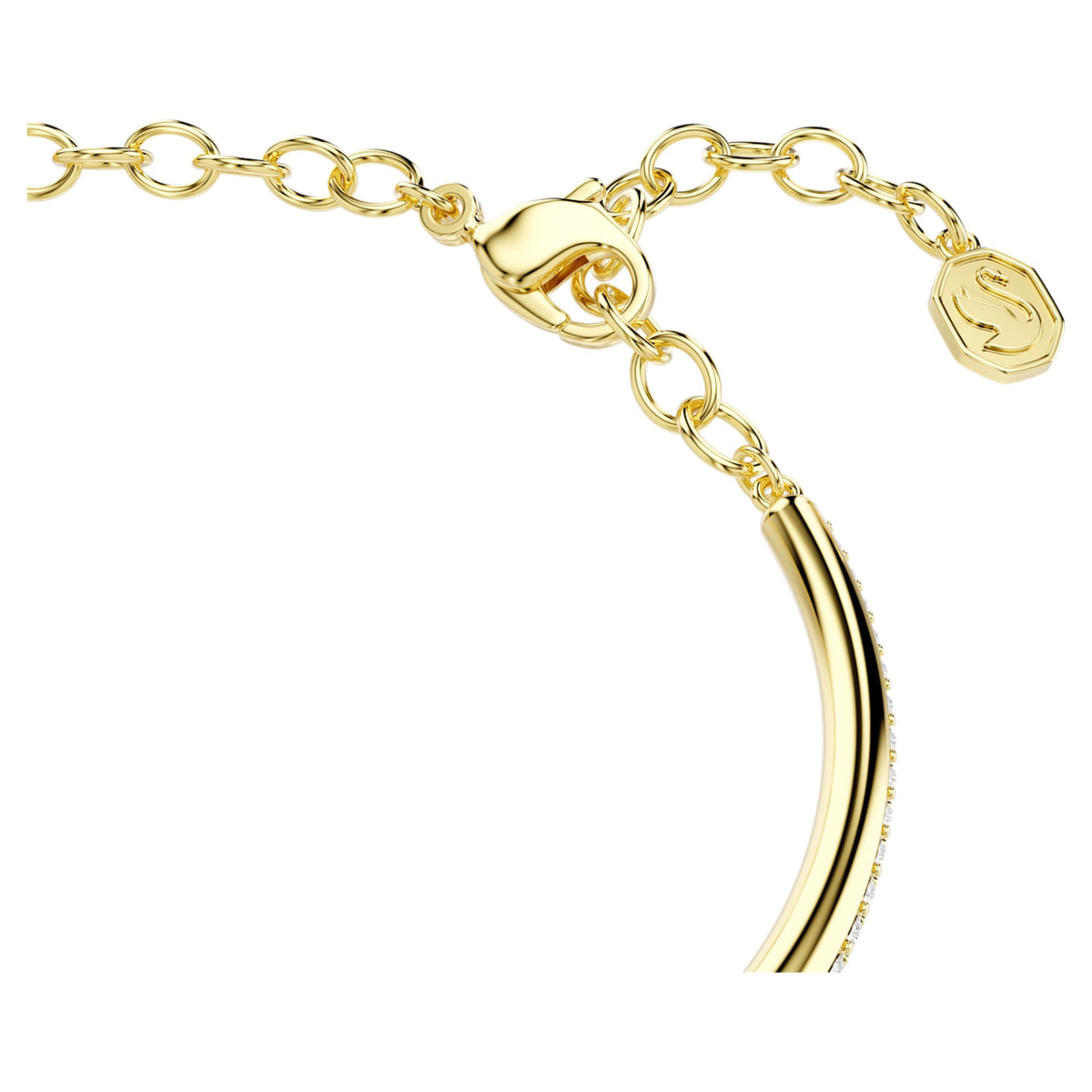 Swarovski Dextera bangle with white round-cut accents and an 18K gold finish