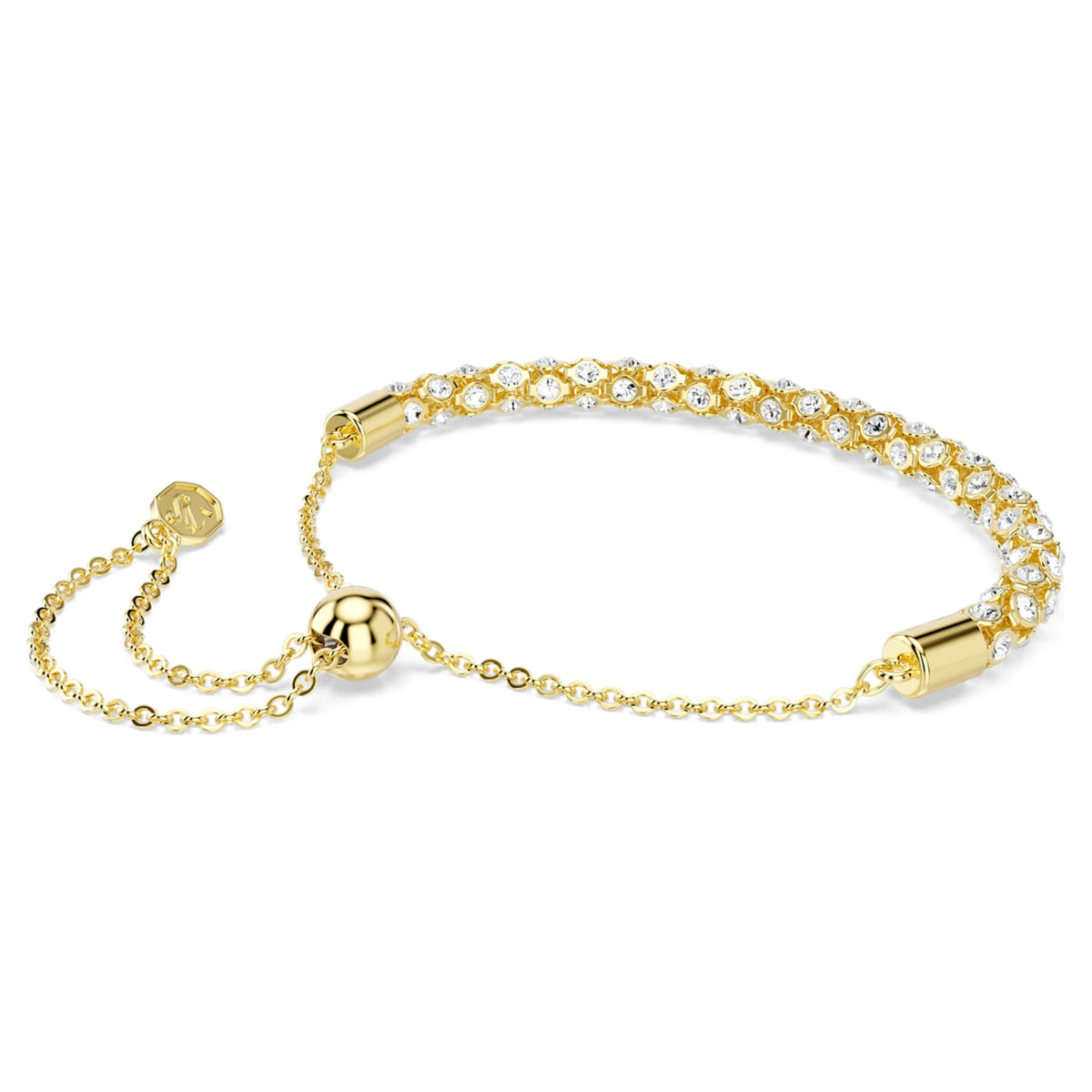 Swarovski Dextera bracelet with white round-cut accents and an 18K gold finish