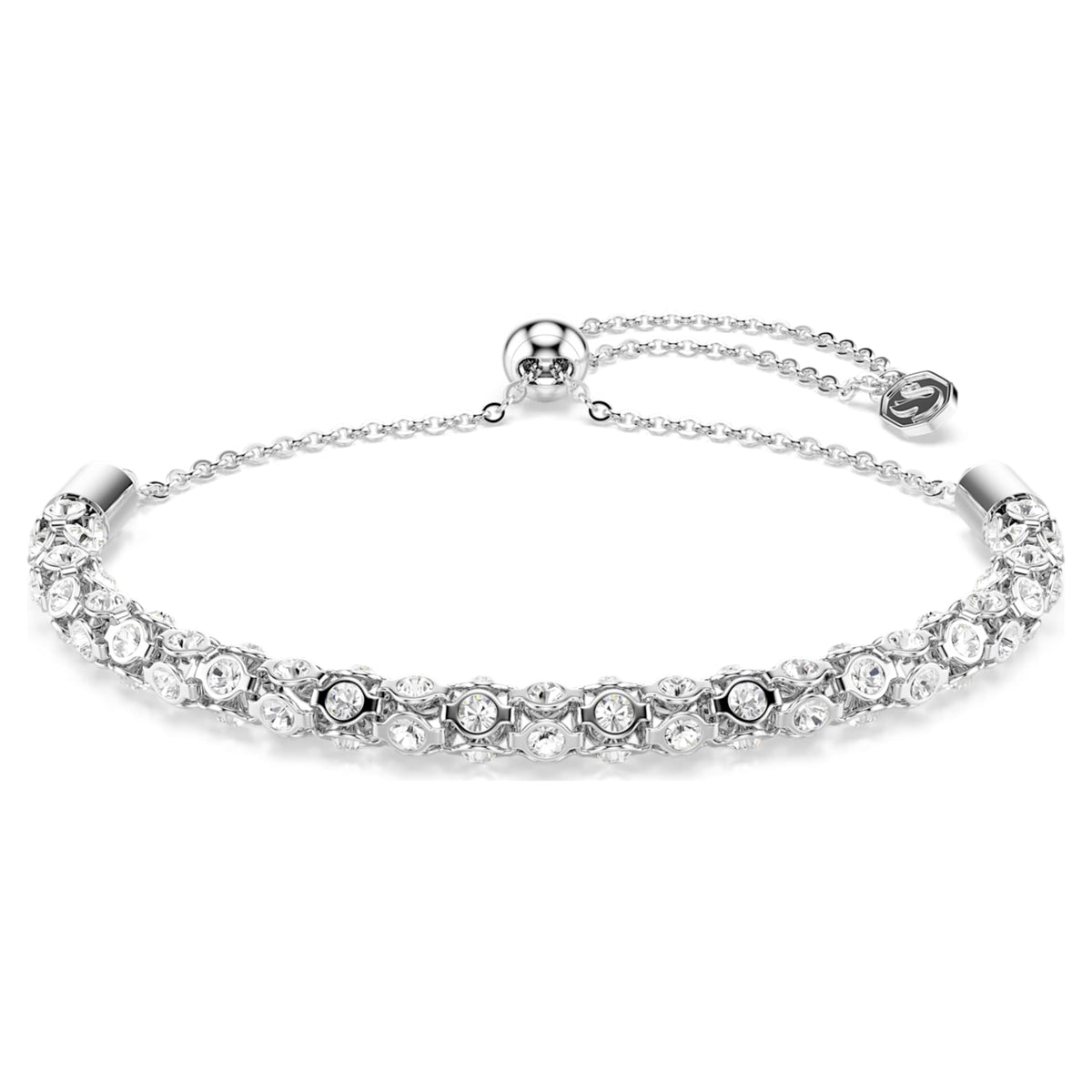 Swarovski Dextera bracelet with white round-cut accents and Stainless steel