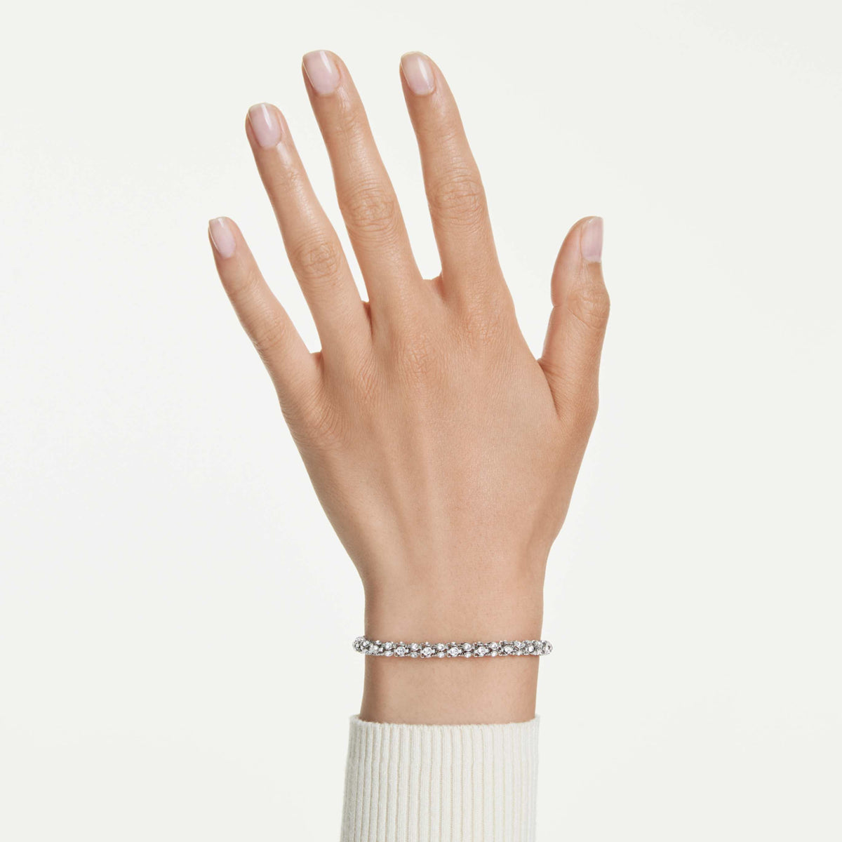 Swarovski Dextera bracelet with white round-cut accents and an 18K gold finish