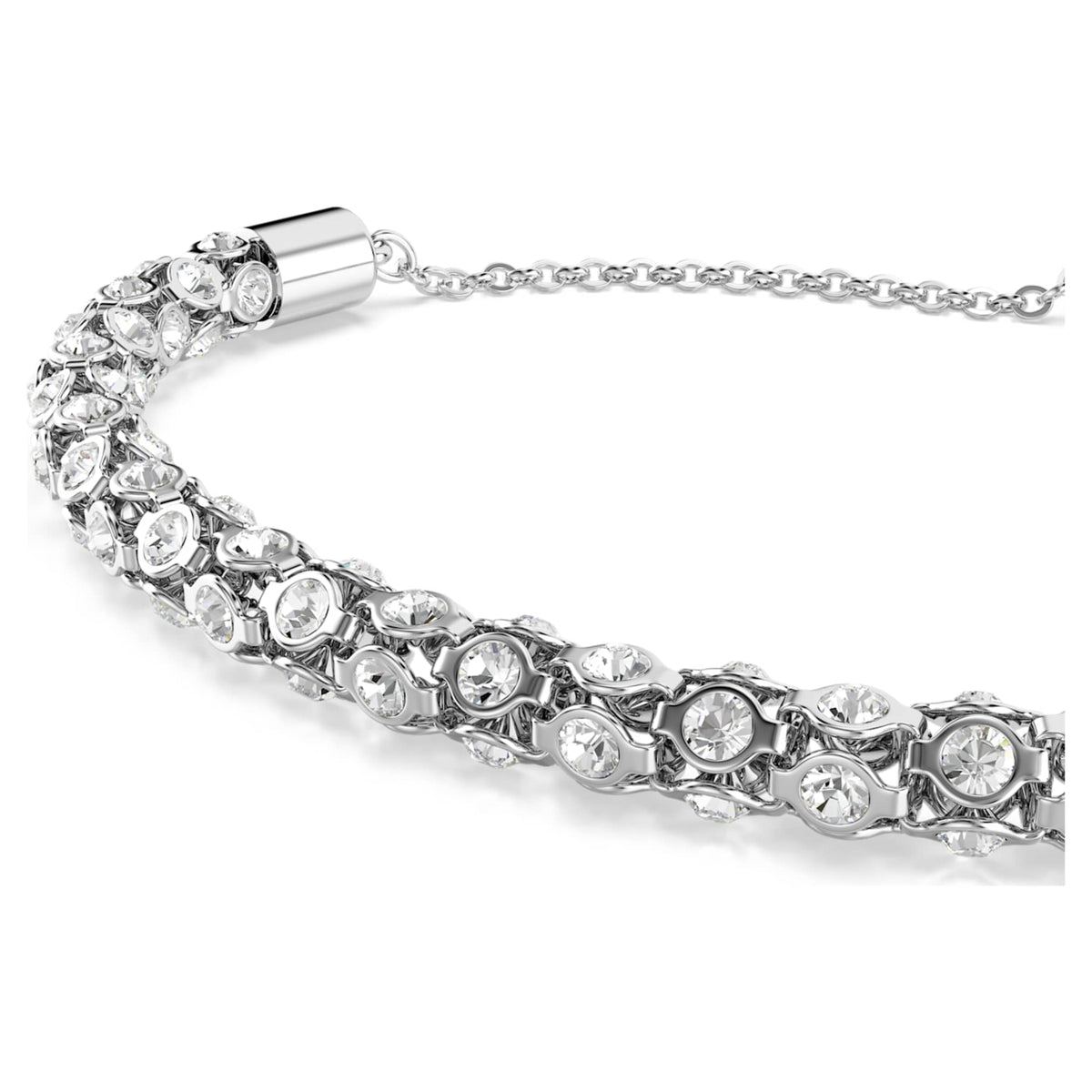 Swarovski Dextera bracelet with white round-cut accents and Stainless steel