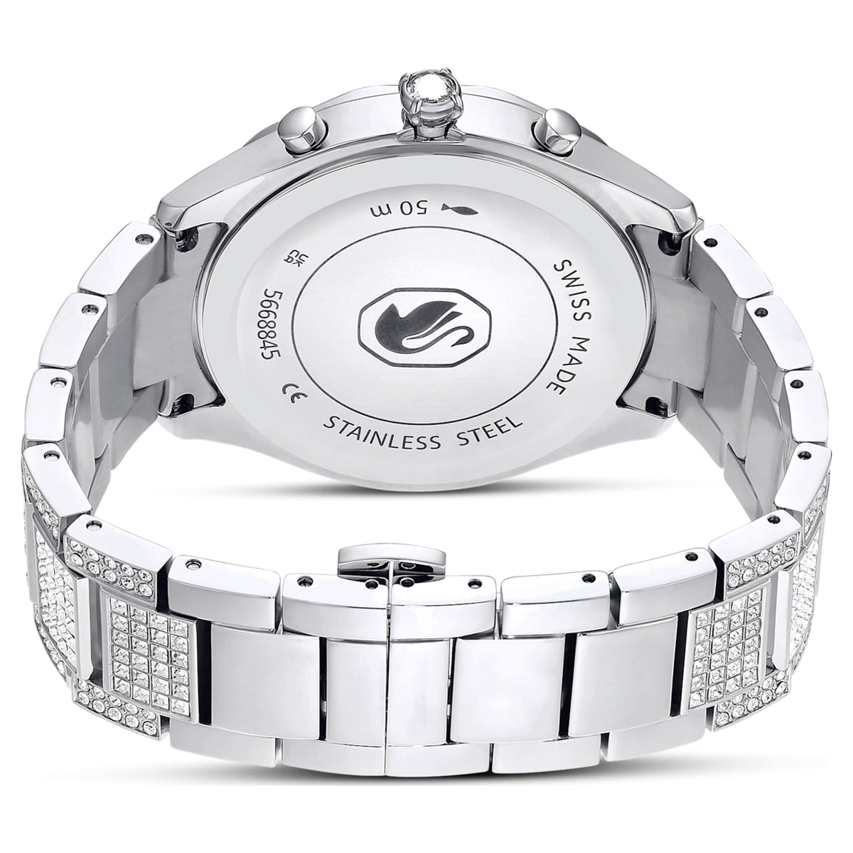 Swarovski Dextera lux watch Swiss Made, Metal bracelet, Silver tone, Stainless Steel