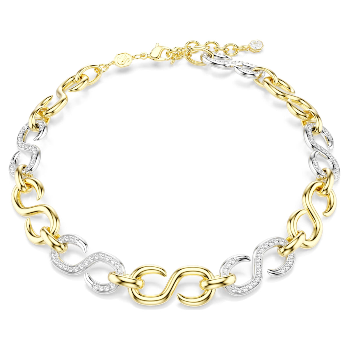 Swarovski Dextera necklace Round cut, Chain, White, Mixed metal finish