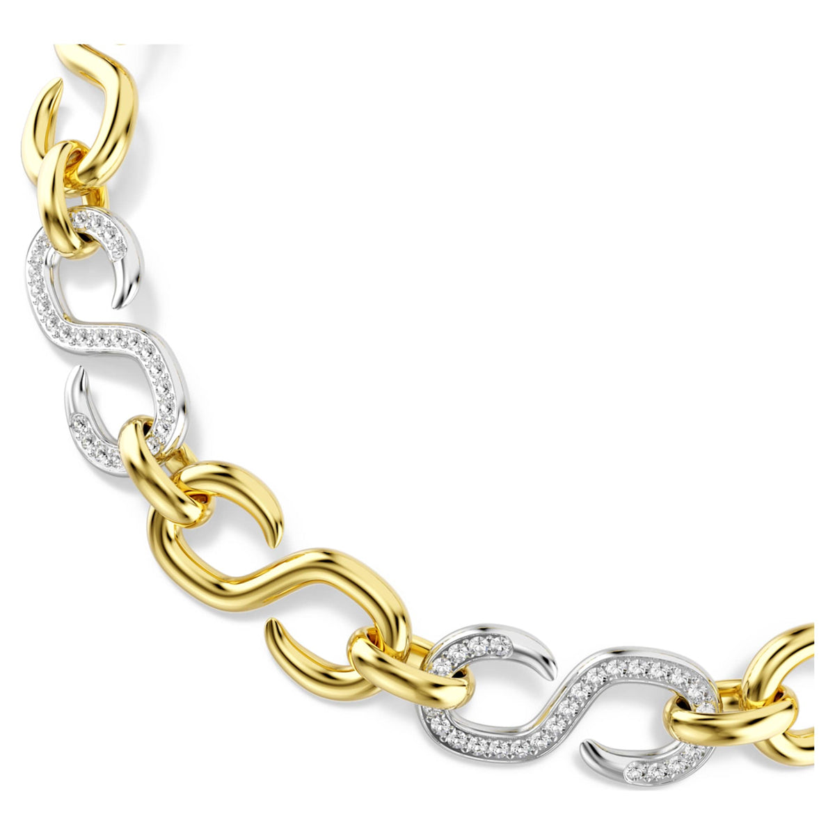 Swarovski Dextera necklace Round cut, Chain, White, Mixed metal finish