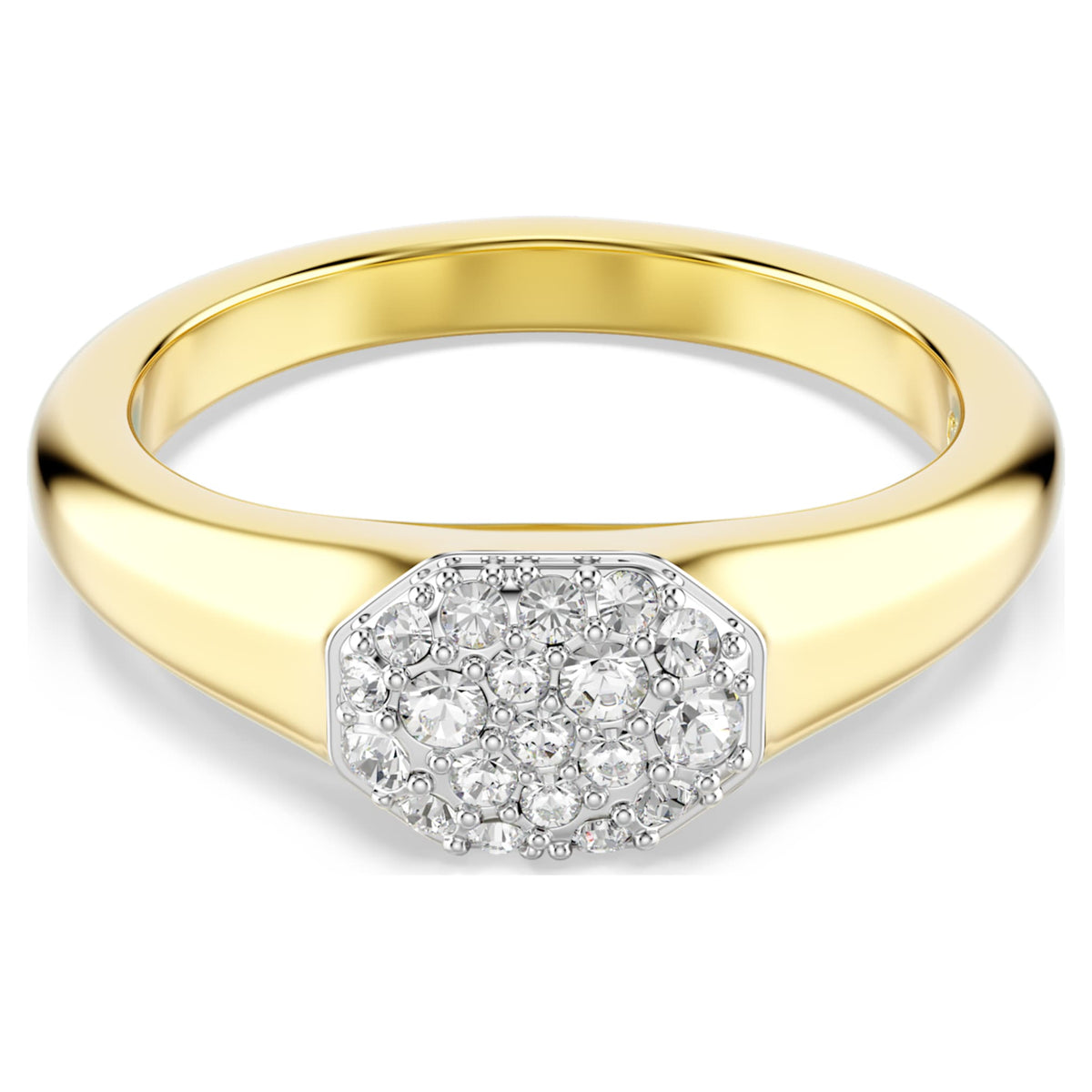 Swarovski Dextera ring with white mixed-cut accents and an 18K gold finish