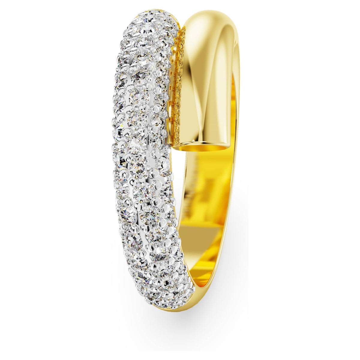 Swarovski Dextera ring with white accents and an 18K gold finish