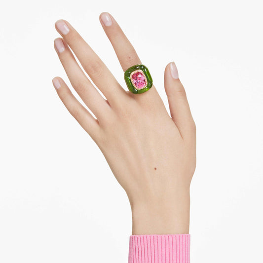 Swarovski Dulcis cocktail ring Cushion cut, Pavé, Multicolored