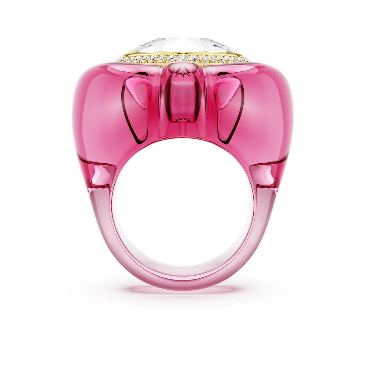 Swarovski Dulcis cocktail ring Heart cut, Pavé, Heart, Pink