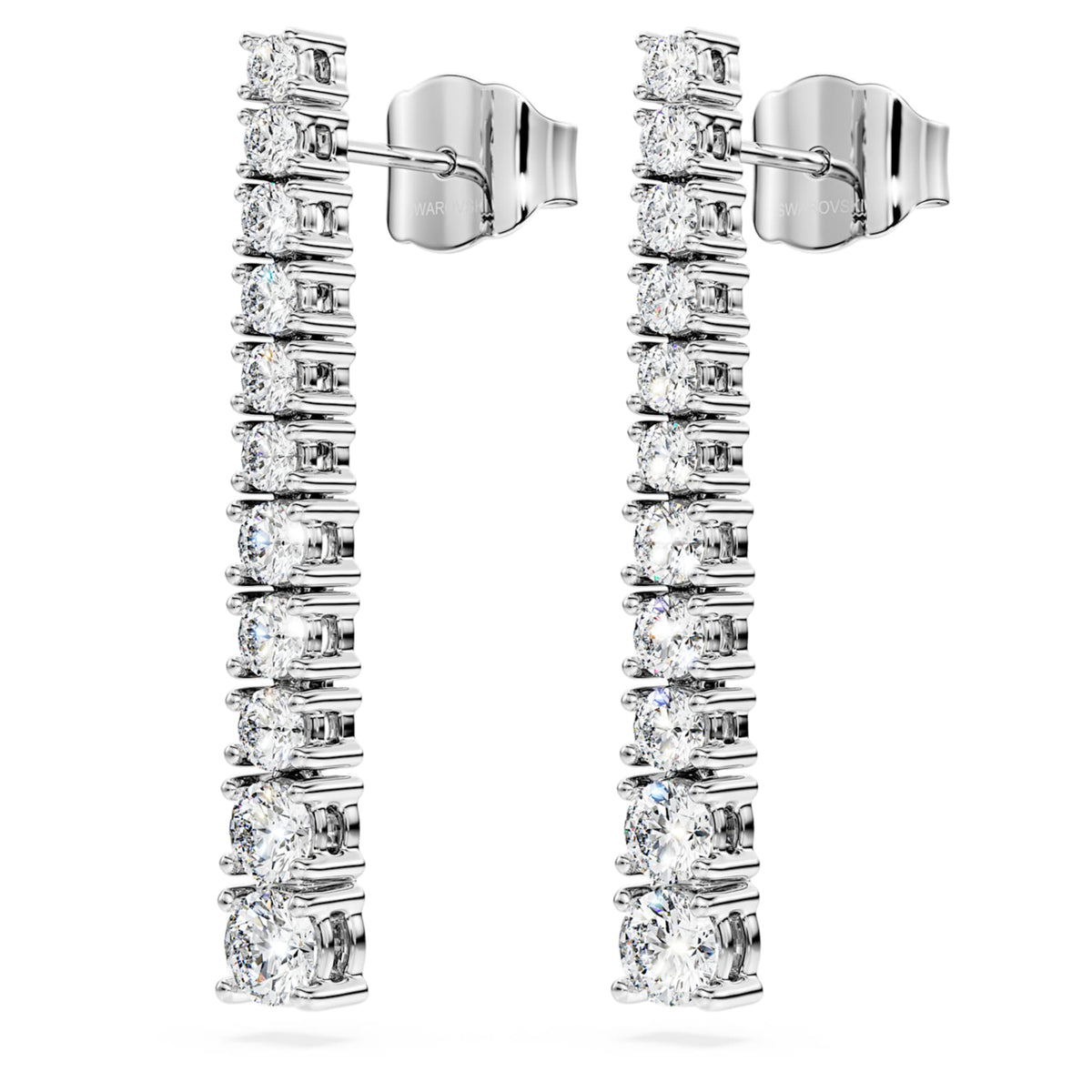 Swarovski Eternity drop earrings Lab-grown diamonds 1.3 ct tw, Round shape, 14K white gold