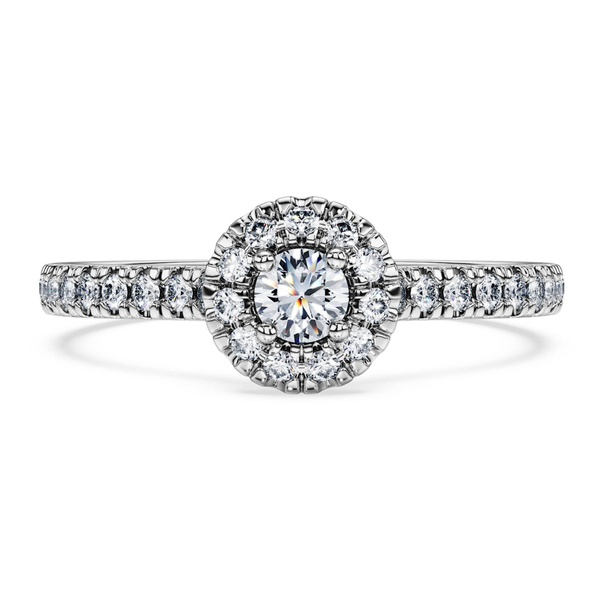Swarovski Eternity halo solitaire ring Lab-grown diamonds 0.45 ct tw, Round shape, Sterling silver