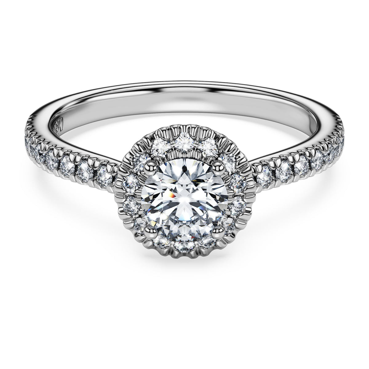 Swarovski Eternity halo solitaire ring Lab-grown diamonds 0.8 ct tw, Round shape, 14K white gold