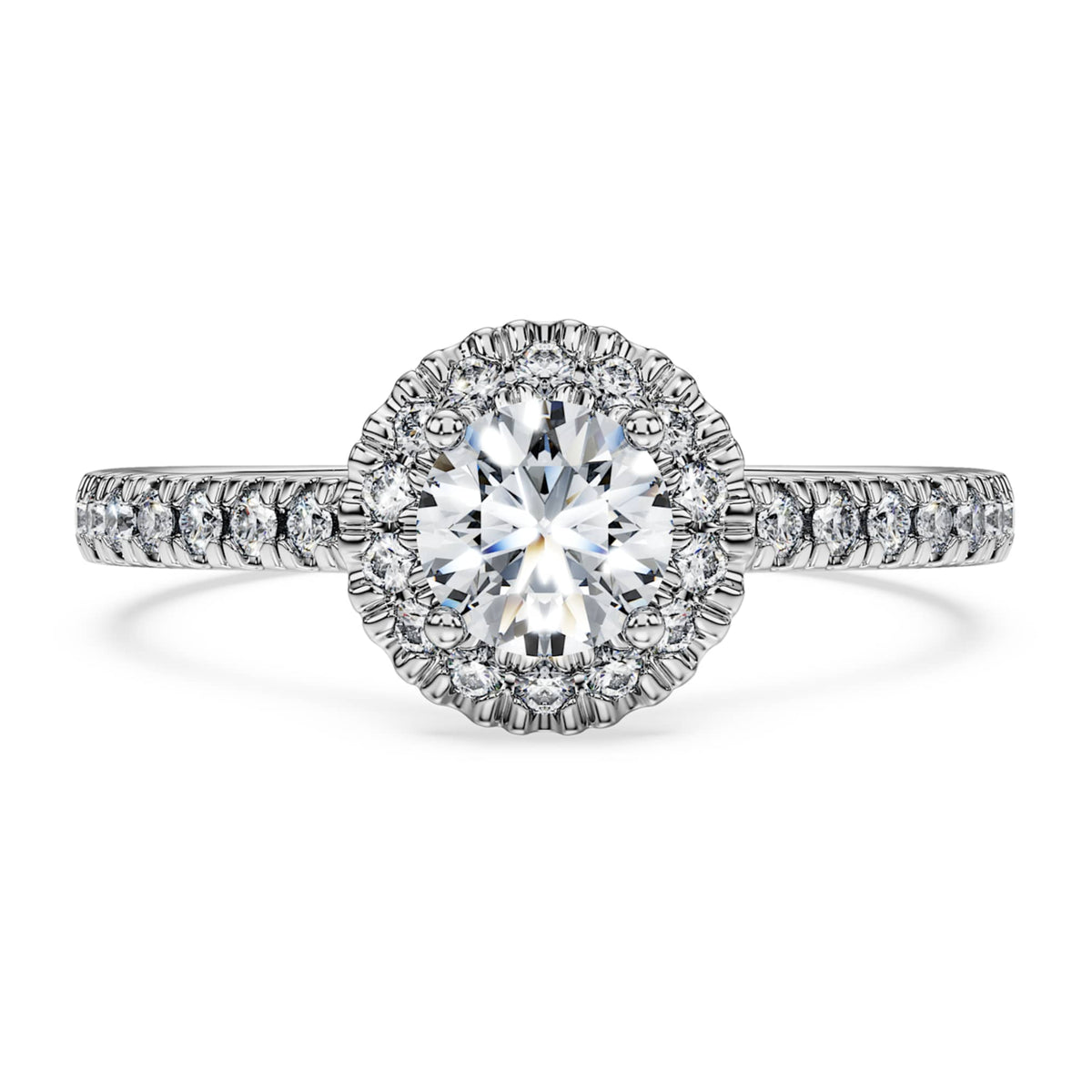 Swarovski Eternity halo solitaire ring Lab-grown diamonds 0.8 ct tw, Round shape, 14K white gold