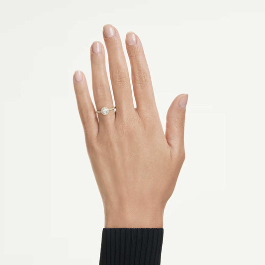 Swarovski Eternity halo solitaire ring Lab-grown diamonds 0.8 ct tw, Round shape, White, 14K yellow gold