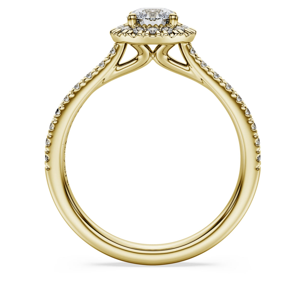 Swarovski Eternity halo solitaire ring Lab-grown diamonds 0.8 ct tw, Round shape, White, 14K yellow gold