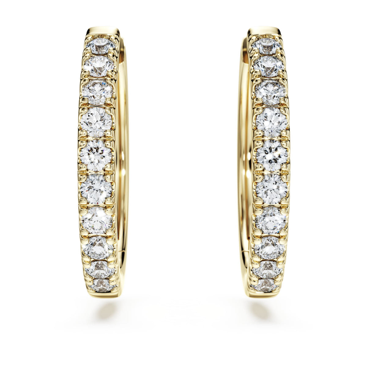 Swarovski Eternity hoop earrings Lab-grown diamonds 0.5 ct tw, Round shape, 14K yellow gold