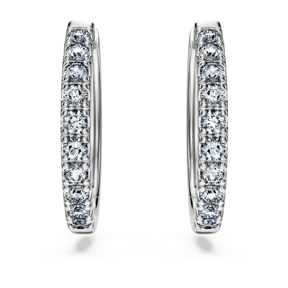 Swarovski Eternity hoop earrings Lab-grown diamonds 0.56 ct tw, Round shape, Sterling silver