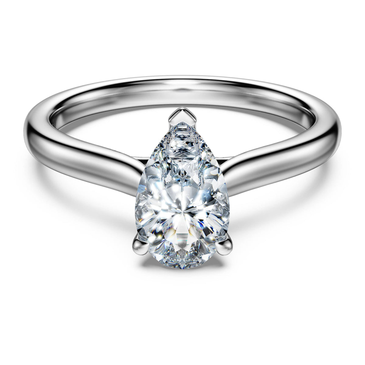 Swarovski Eternity solitaire ring Lab-grown diamonds 1 ct tw, Pear shape, 14K white gold