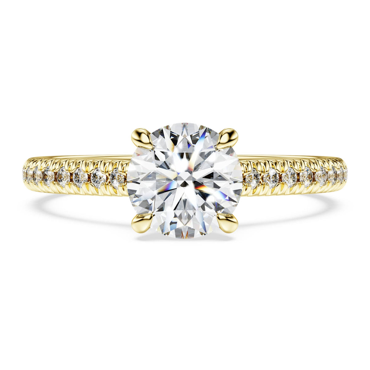 Swarovski Eternity solitaire ring Lab-grown diamonds 1.2 ct tw, Round shape, 14K yellow gold