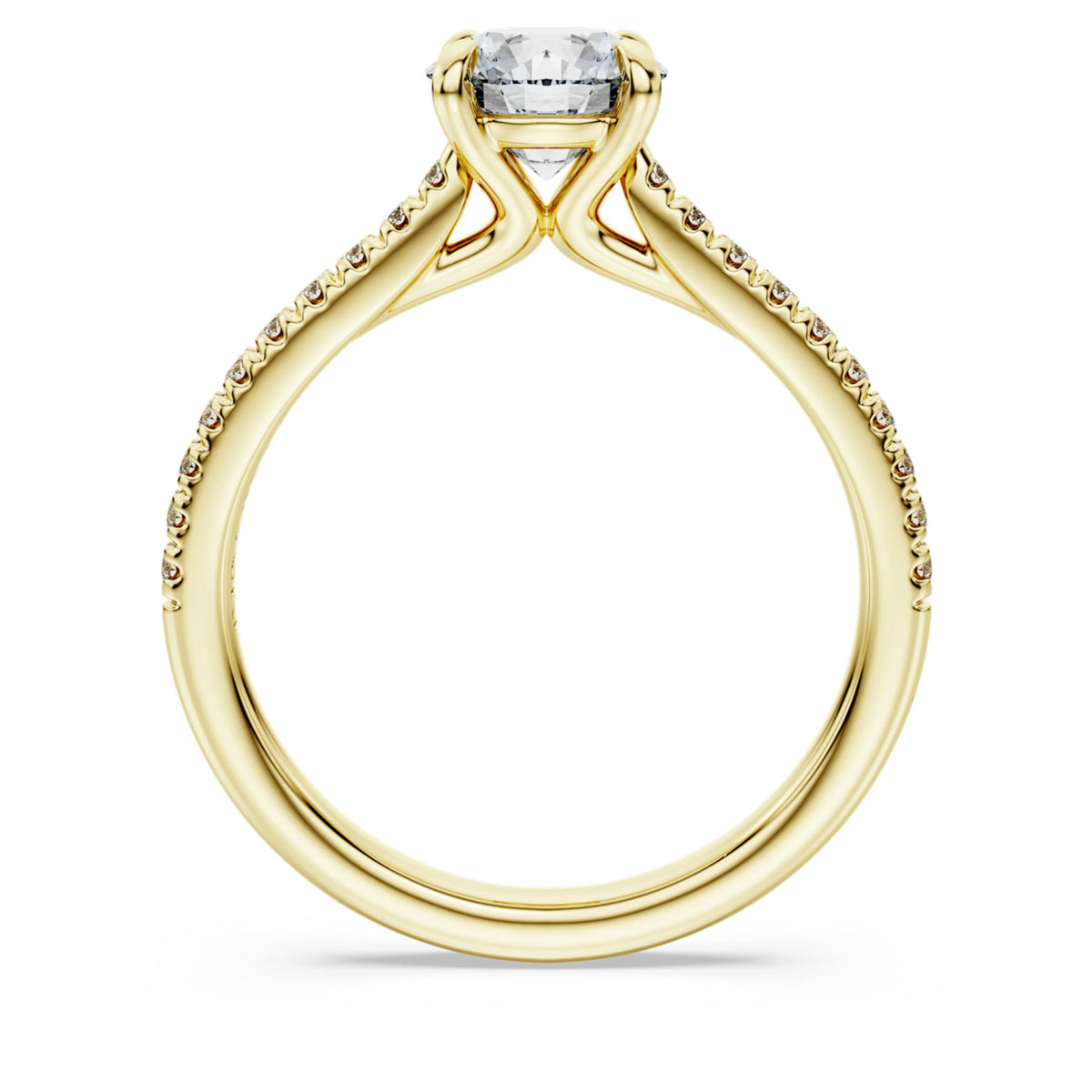 Swarovski Eternity solitaire ring Lab-grown diamonds 1.2 ct tw, Round shape, 14K yellow gold