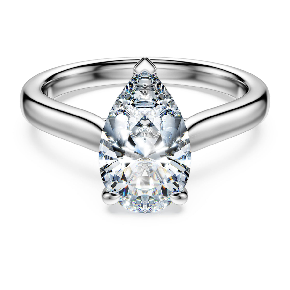 Swarovski Eternity solitaire ring Lab-grown diamonds 2 ct tw, Pear shape, 14K white gold