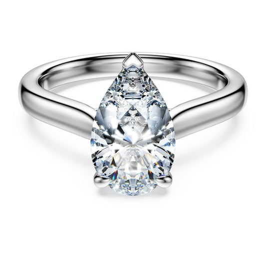 Swarovski Eternity solitaire ring Lab-grown diamonds 2 ct tw, Pear shape, 14K white gold