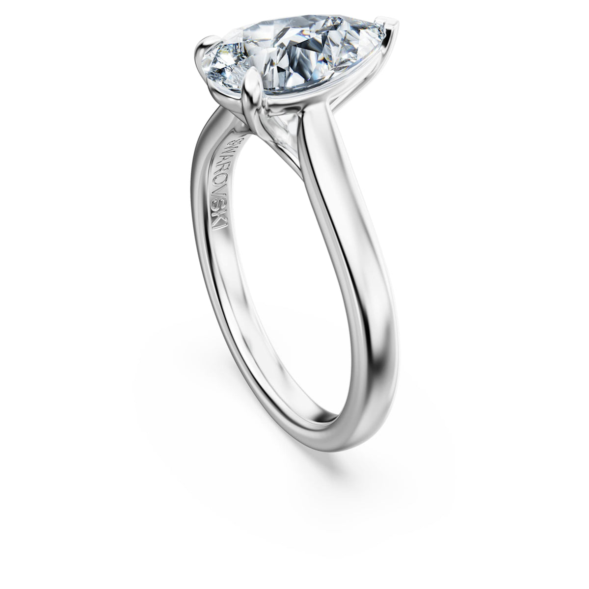 Swarovski Eternity solitaire ring Lab-grown diamonds 2 ct tw, Pear shape, 14K white gold
