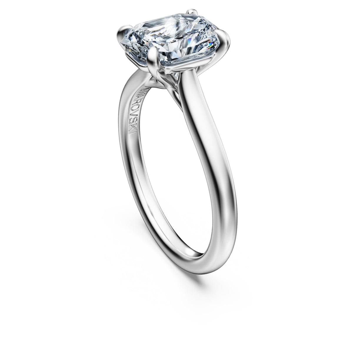 Swarovski Eternity solitaire ring Lab-grown diamonds 2.0 ct tw, Octagon shape, 14K white gold