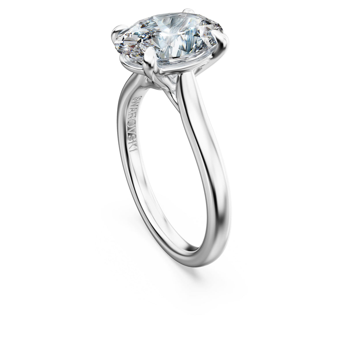 Swarovski Eternity solitaire ring Lab-grown diamonds 3 ct tw, Oval shape, 14K white gold
