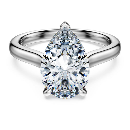 Swarovski Eternity solitaire ring Lab-grown diamonds 3 ct tw, Pear shape, 14K white gold