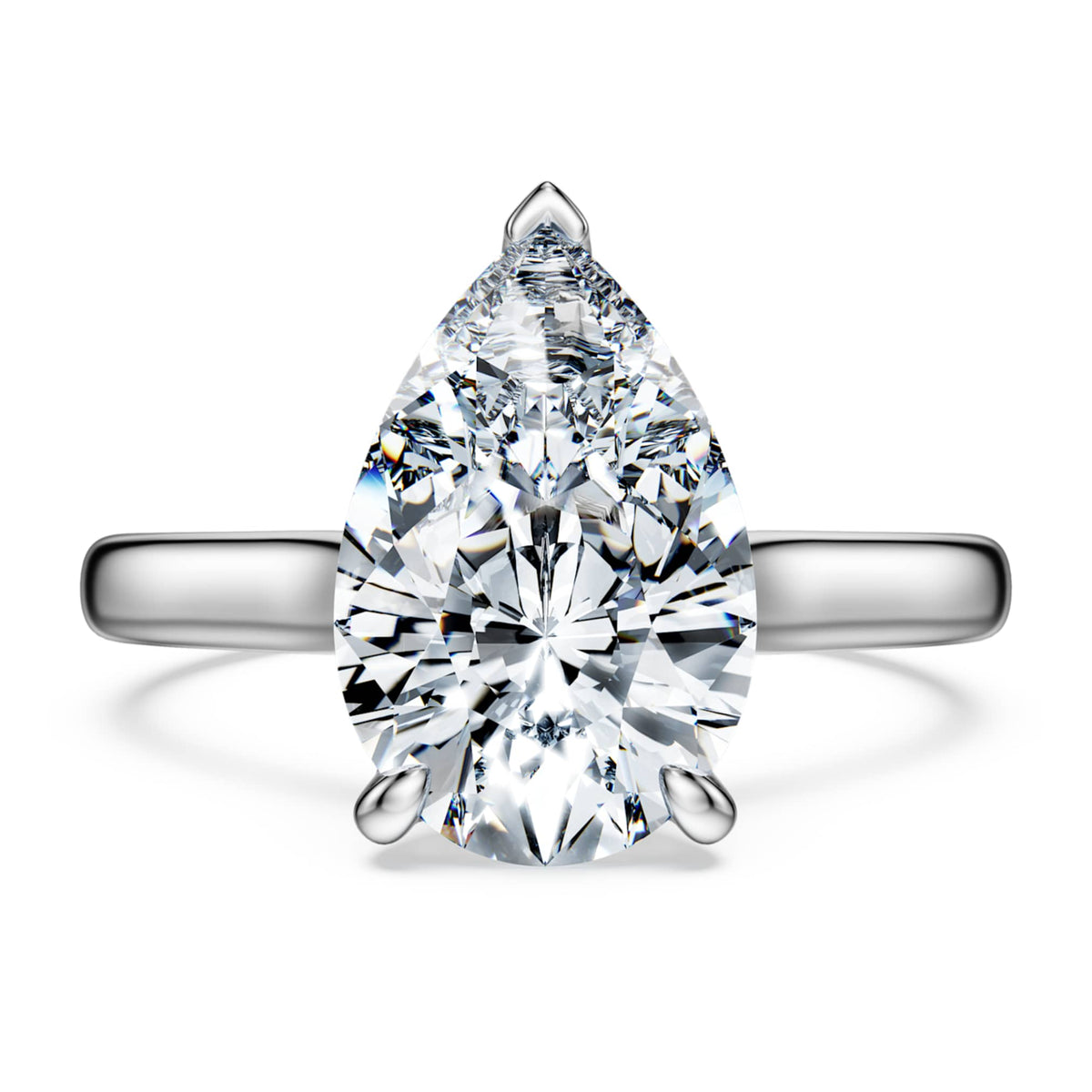 Swarovski Eternity solitaire ring Lab-grown diamonds 3 ct tw, Pear shape, 14K white gold