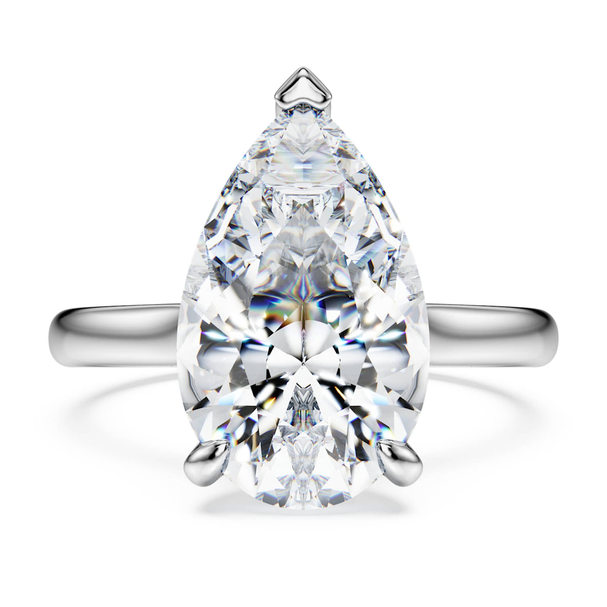 Swarovski Eternity solitaire ring Lab-grown diamonds 5 ct tw, Pear cut, 18K white gold
