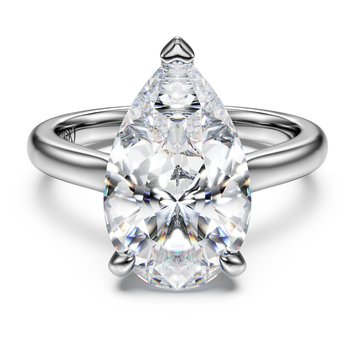 Swarovski Eternity solitaire ring Lab-grown diamonds 5 ct tw, Pear cut, 18K white gold