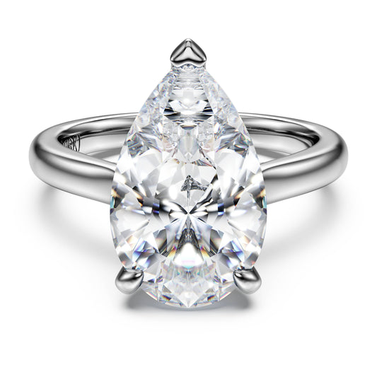 Swarovski Eternity solitaire ring Lab-grown diamonds 5 ct tw, Pear cut, 18K white gold