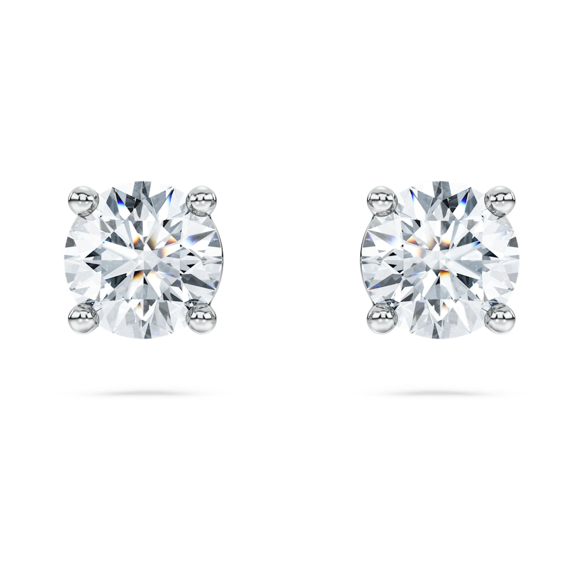 Swarovski Eternity solitaire stud earrings Lab-grown diamonds 1 ct tw, Round shape, 14K white gold