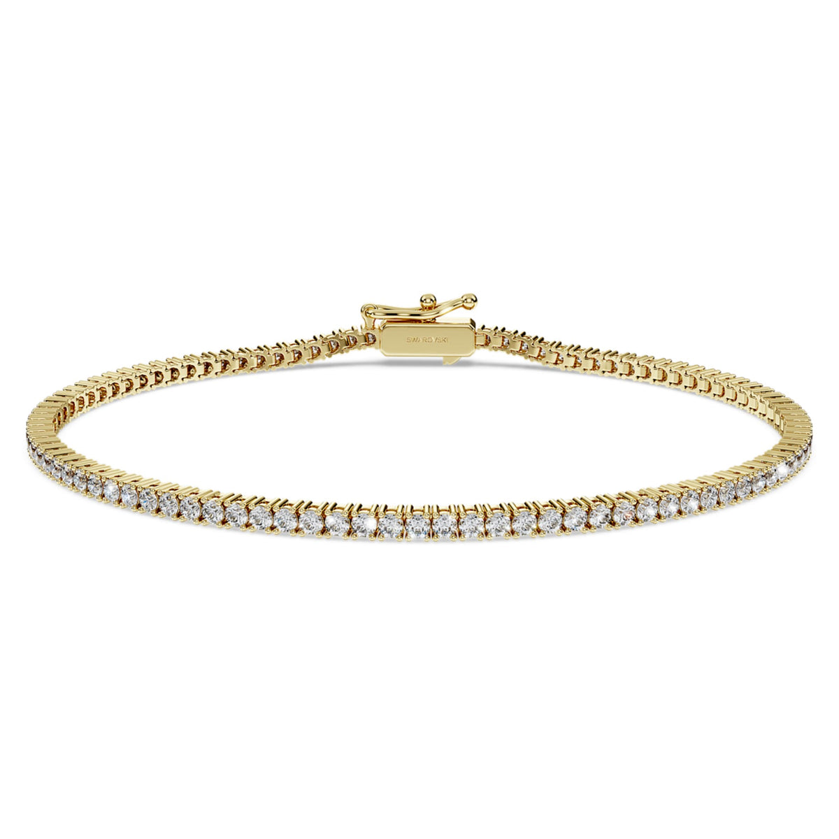 Swarovski Eternity Tennis bracelet Lab-grown diamonds 1.5 ct tw, Round shape, White, 14K yellow gold