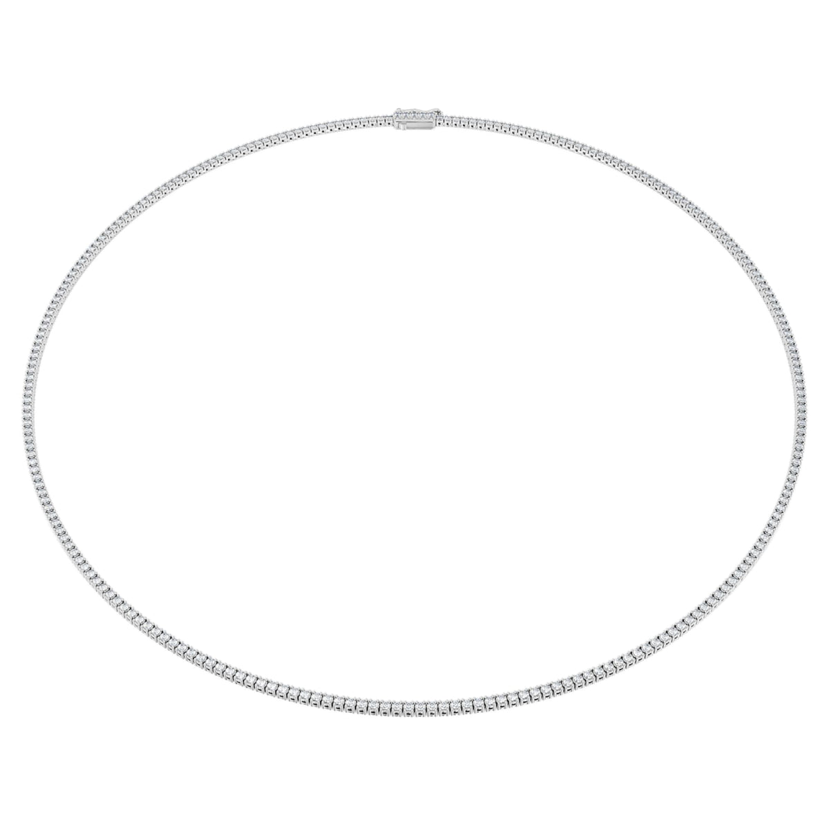 Swarovski Eternity Tennis necklace Lab-grown diamonds 3 ct tw, Round shape, 14K white gold