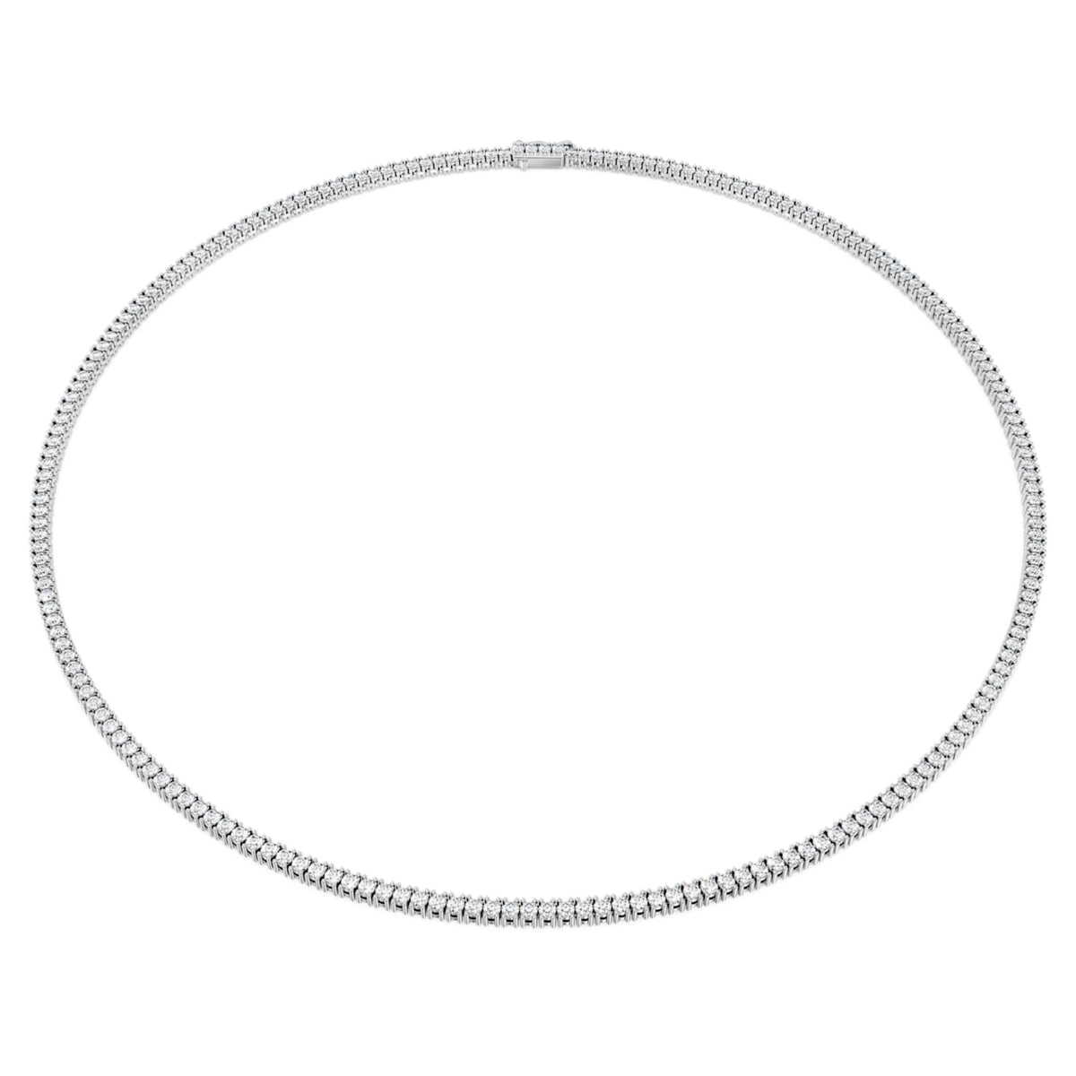 Swarovski Eternity Tennis necklace Lab-grown diamonds 7 ct tw, Round shape, 14K white gold
