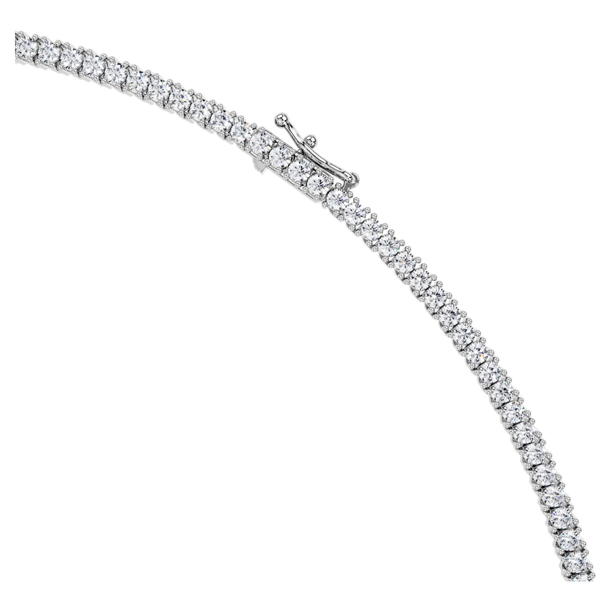 Swarovski Eternity Tennis necklace Lab-grown diamonds 7 ct tw, Round shape, 14K white gold