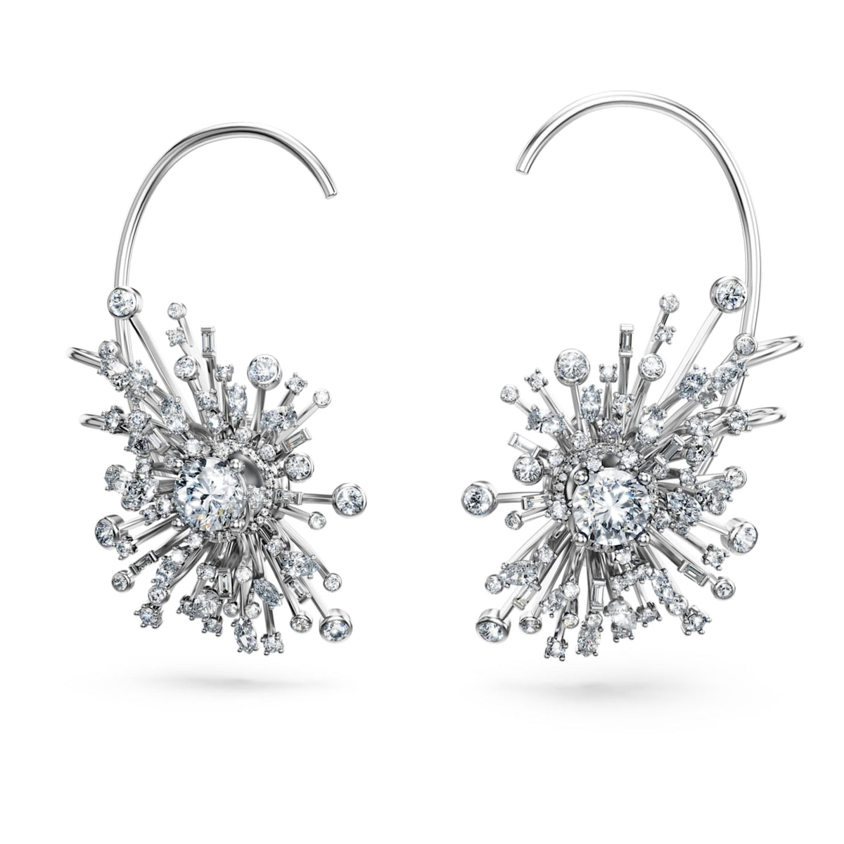 Swarovski Galaxy earrings Lab-grown diamonds 14.67 ct tw, Mixed shapes, 18K white gold